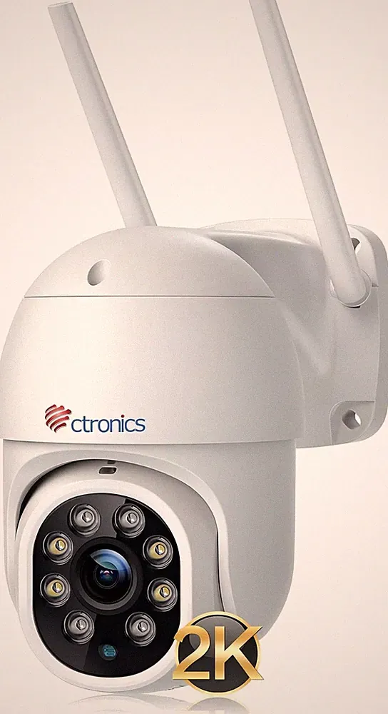 Ctronics Überwachungskamera Aussen 2K 4MP WiFi mit Nachtsicht 30m, 355 90