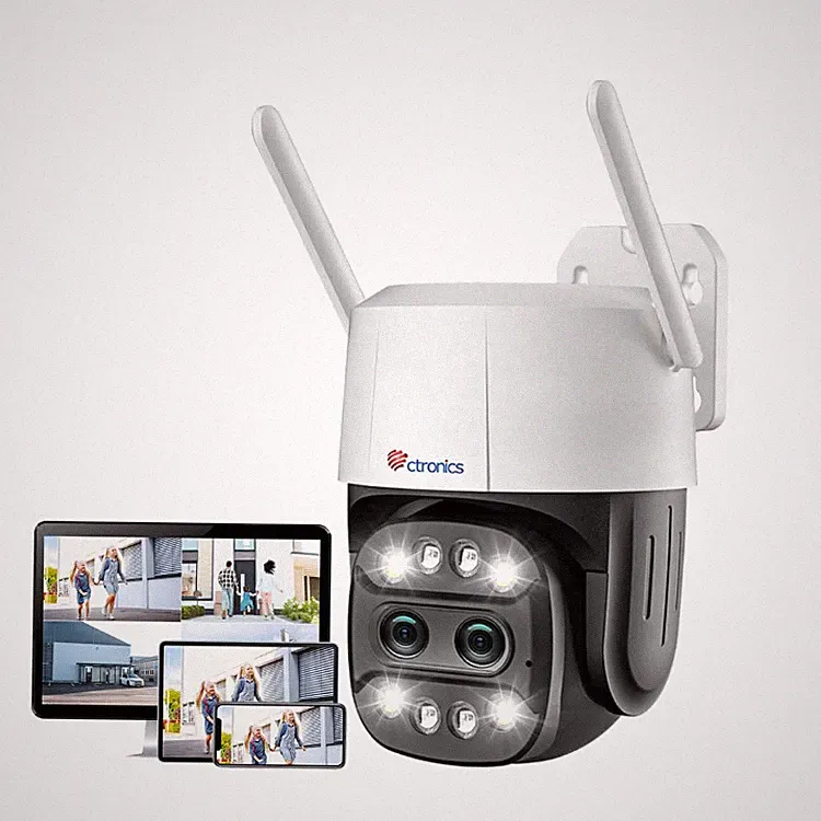 Ctronics Überwachungskamera Außen Dual-Objektiv 6X Hybrid-Zoom WLAN