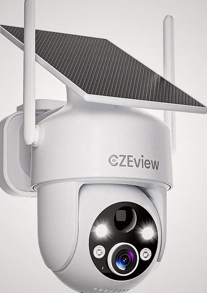 CZEview 2K Überwachungskamera Aussen Solar, 360° Kamera Outdoor Akku