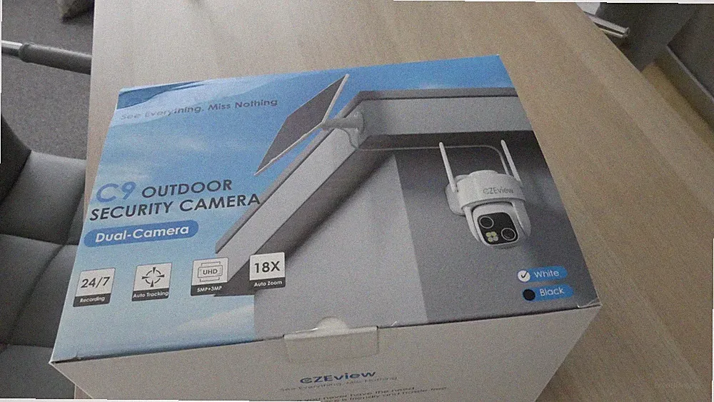 CZEview 3K Überwachungskamera Aussen Solar Akku Dual-Objektiv Zoom Kamera OVP