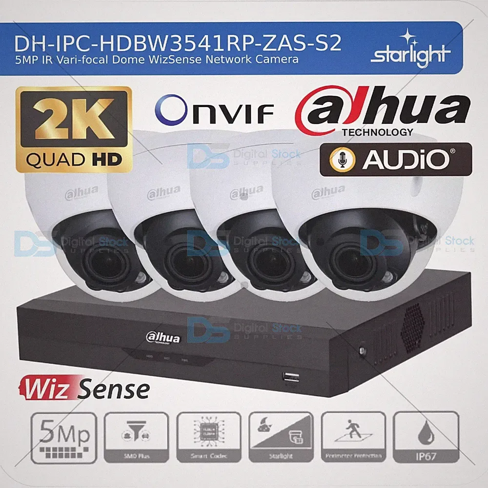 DAHUA IP CCTV 5MP SICHERHEIT COLORVU DOME KAMERA AUDIOSYSTEM NACHTSICHT OUTDOOR