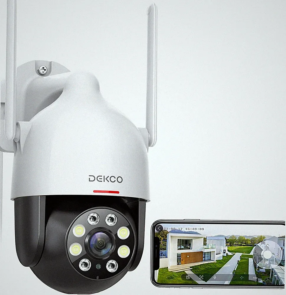 DEKCO 2K Überwachungskamera mit 360 PTZ und 30m Nachtsicht