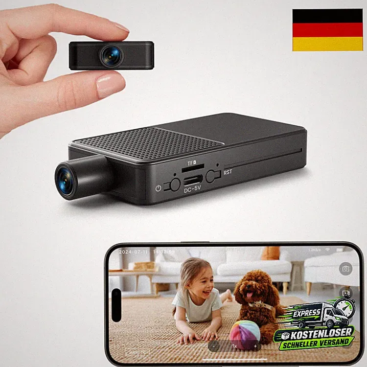 Digimore Mini Kamera Überwachung Innen 10 Stunden Akkulaufzeit HD Nachtsicht