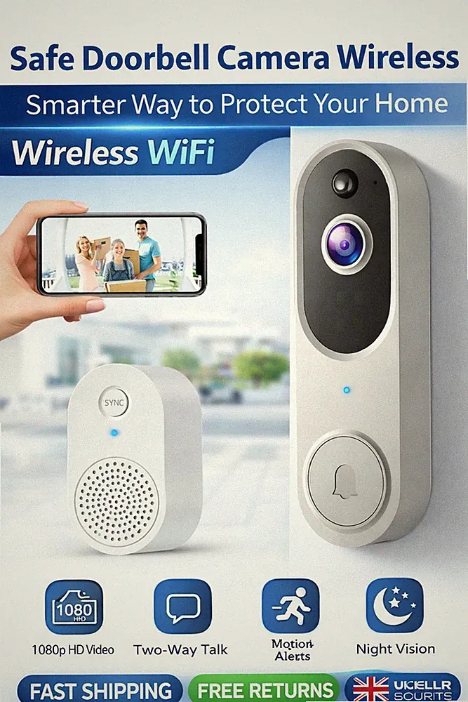 Drahtlose Video Türklingel Kamera WiFi Smart 1080P HD Nachtsicht 2-Wege Audio UK