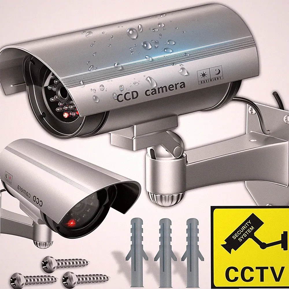 Dummy Kamera LED Überwachungskamera Innen Außen Attrappe CCD Schwenkbare Retoo