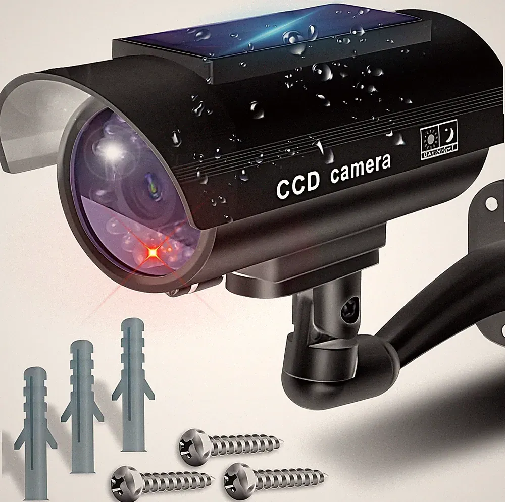 Dummy Kamera Solar LED Solarleuchte Überwachungskamera Außen Solarlampe Retoo