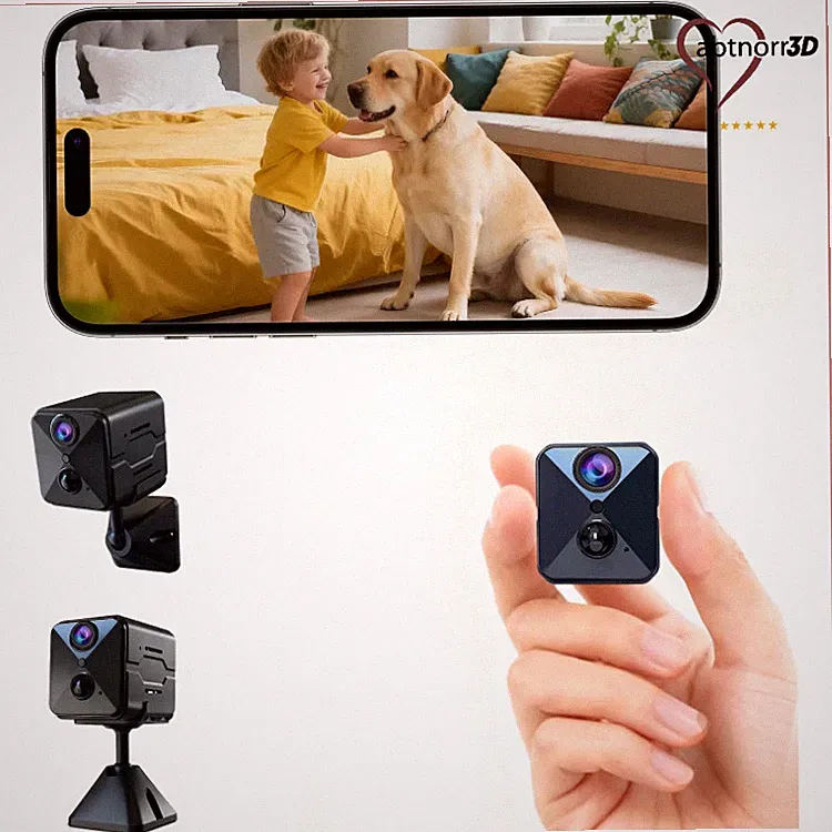 E7 Kamera 4K Mini Überwachungskamera mit 2800 mAh Akku für Innenbereich, WLAN
