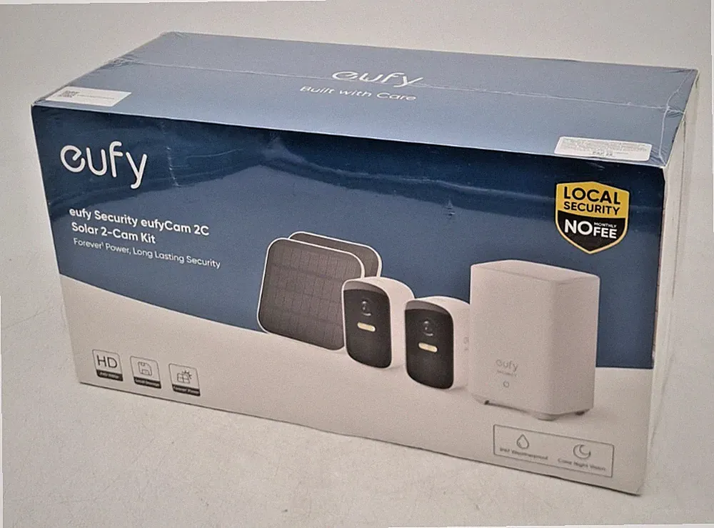 Eufy eufyCam 2C 2-Cam Kit + 2x3W Solarmodule Kabellose Überwachungskamera Außen Neu