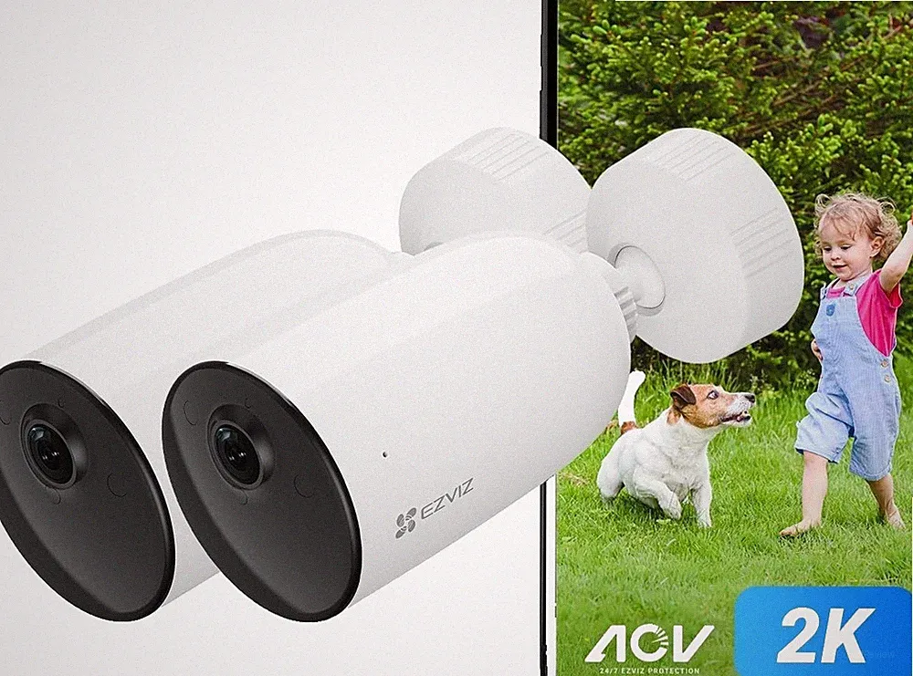 EZVIZ 3MP Akkukamera aussen Kabellose WLAN Überwachungskamera CB3 2 Pack