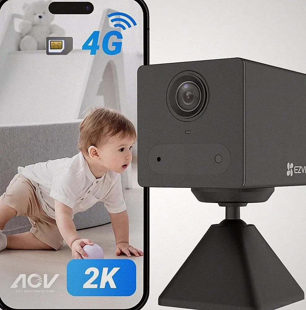 EZVIZ 4G LTE Überwachungskamera Innen mit SIM-Kartenslot, 2K Akku Ohne WLAN Top.