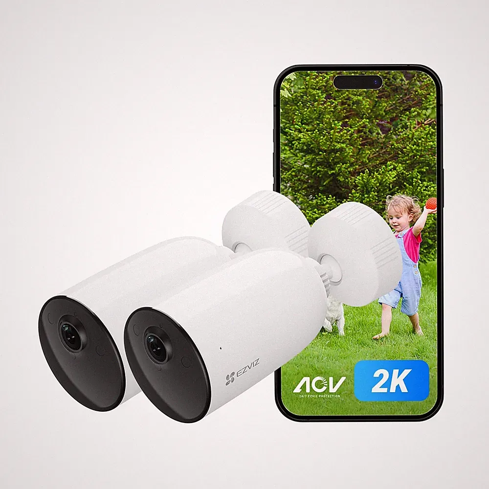 EZVIZ Akku Überwachungskamera Outdoor kabellos, 24/7 Aufnahme, CB3 2K 2 Stück