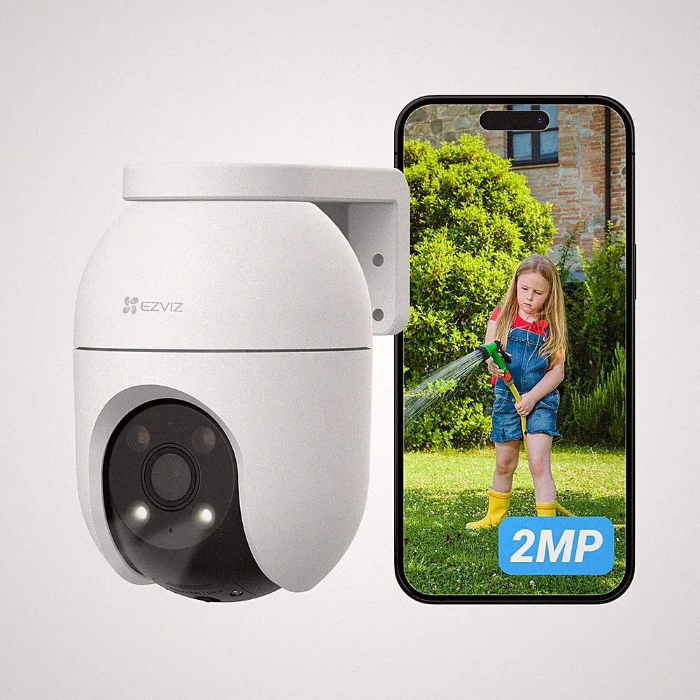 EZVIZ C8c 2-MP-Außenkamera mit WLAN, 360°-Objektiv und Zoom, Schutzklasse IP65