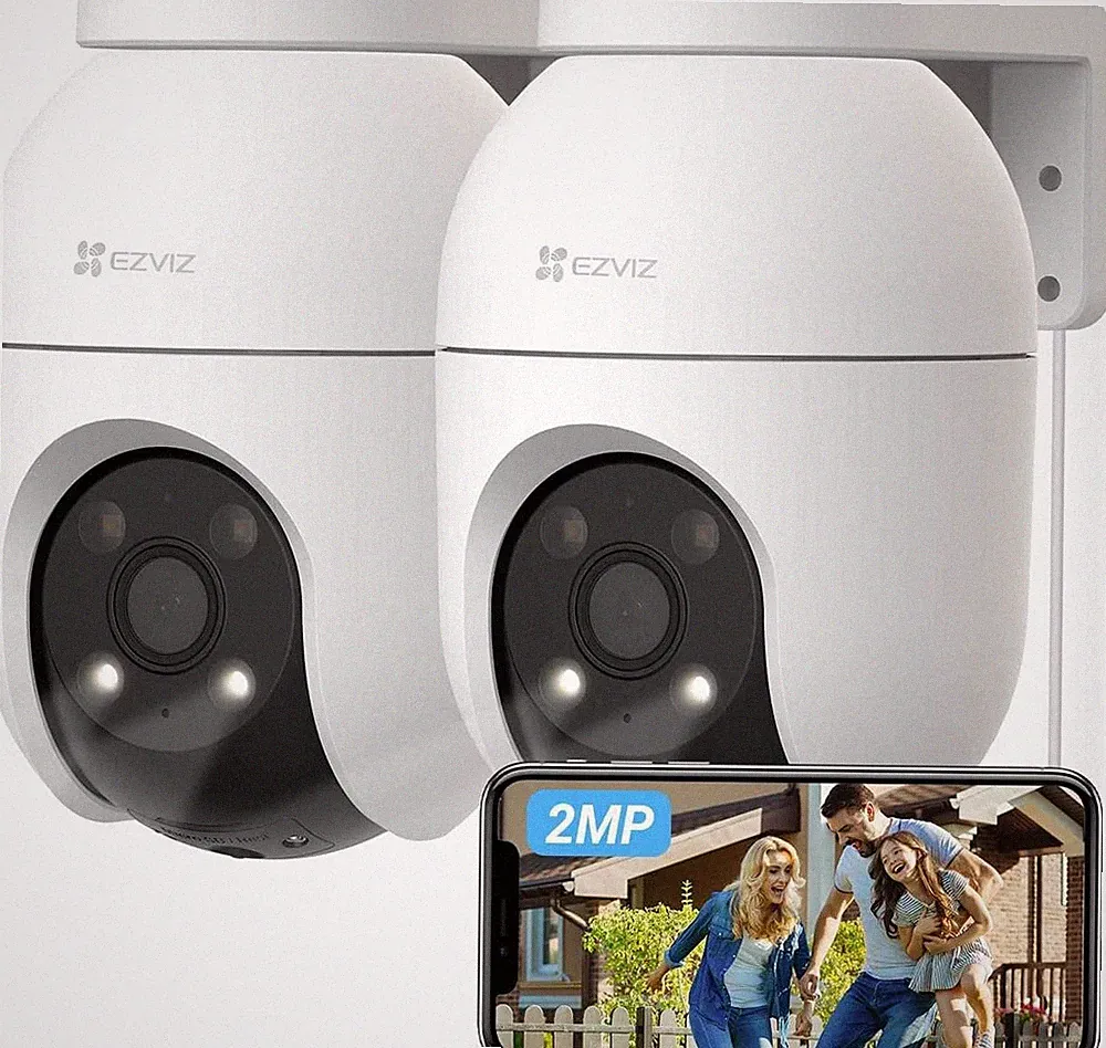 Ezviz C8c 2K IP-Außenkamera, 360° schwenkbar, 2er-Set, Videoüberwachung
