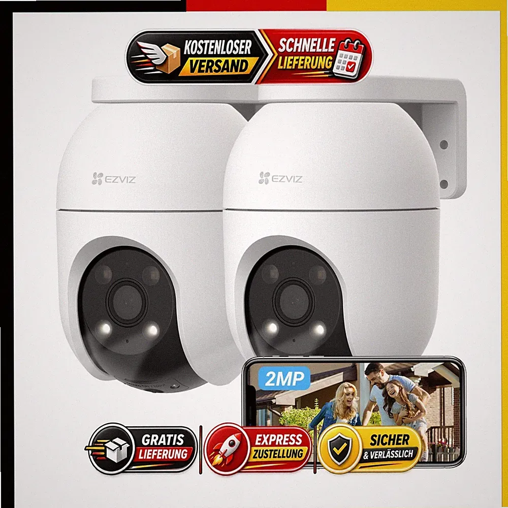 EZVIZ C8c 2MP Outdoor WLAN IP Kamera 360 Grad Überwachung 2er Pack