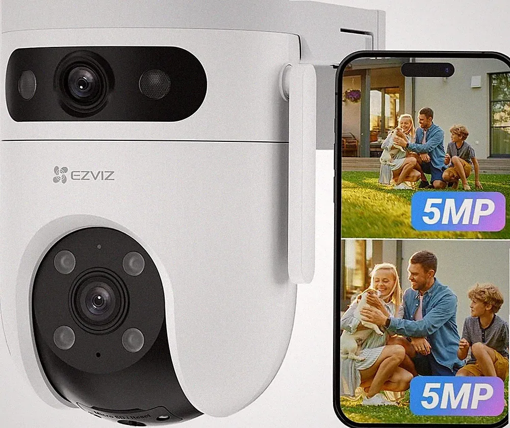 EZVIZ Dual Lens 6K (3K+3K) kabelgebundene Überwachungskamera Outdoor WLAN, 360° Schwenk Neigbar