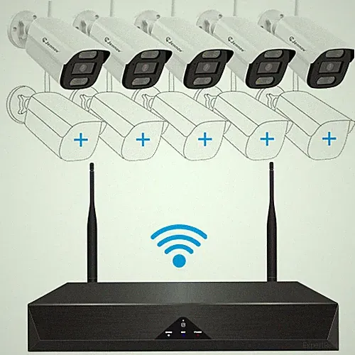 FUNK WLAN Überwachungskamera Set Außen CCTV IP Kamera Audio 10CH 5MP NVR 1TB HDD