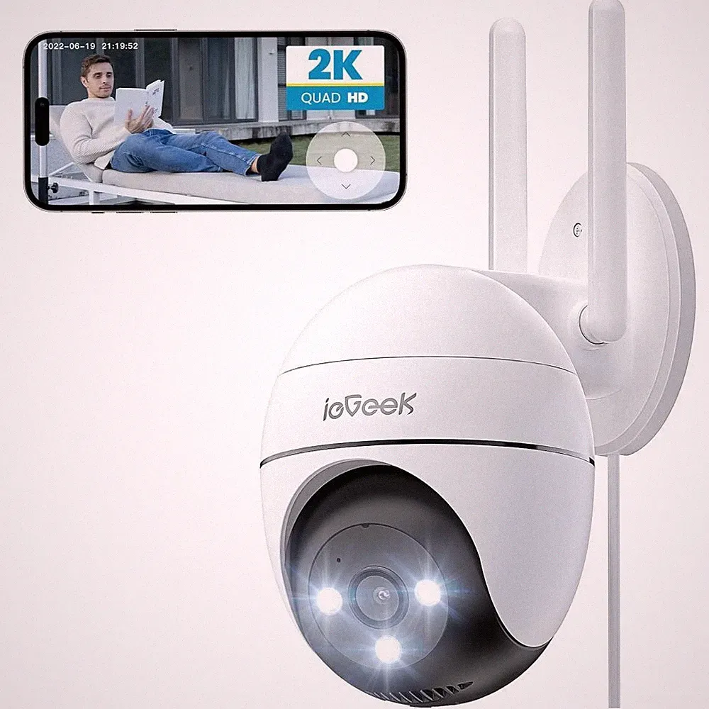 FUNK WLAN ÜBERWACHUNGSKAMERA WIFI IP KAMERA AUßEN Set 3MP HD NACHTSICHT