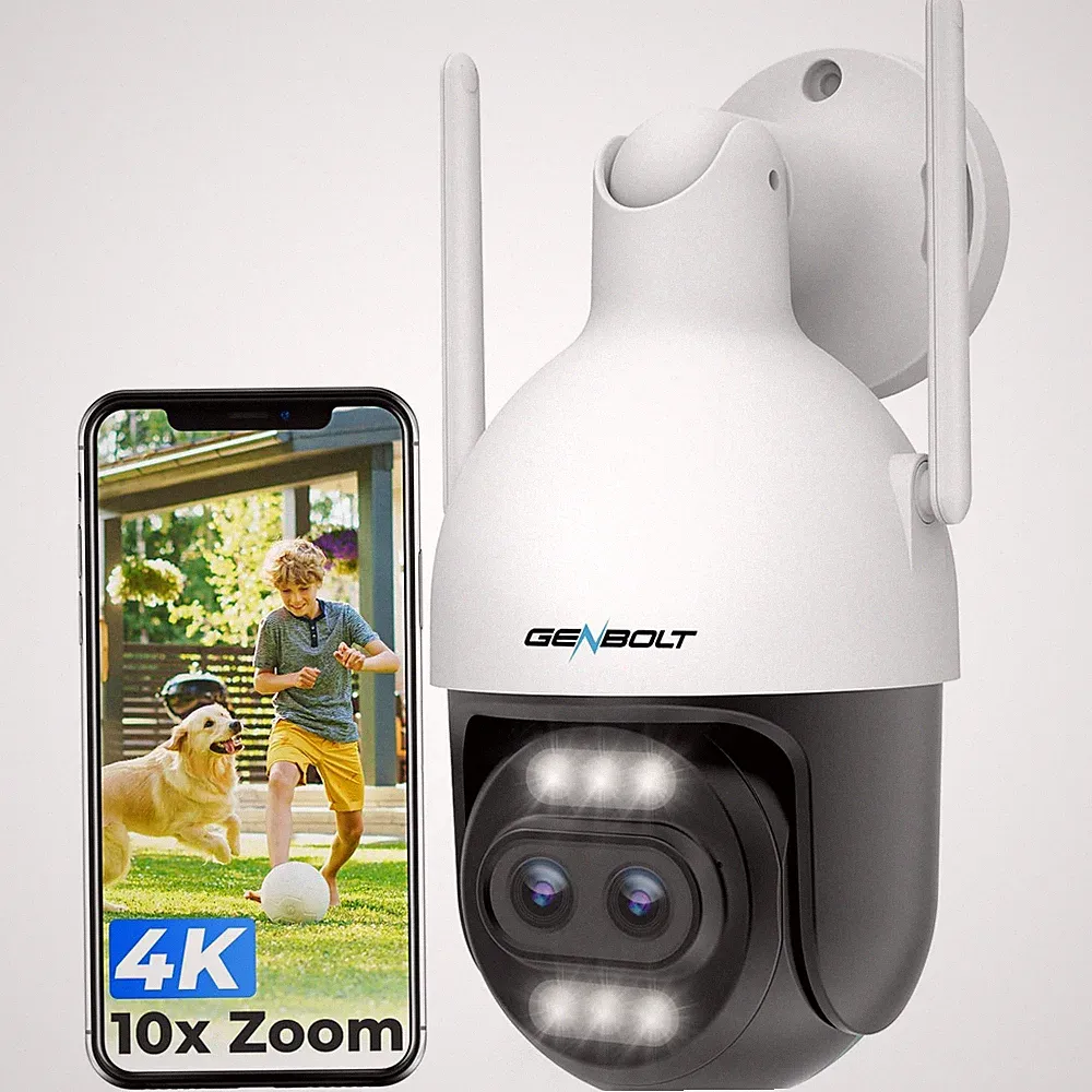 GENBOLT 4K PTZ Überwachungskamera Außen mit PoE, 8MP, 10X Hybrid-Zoom