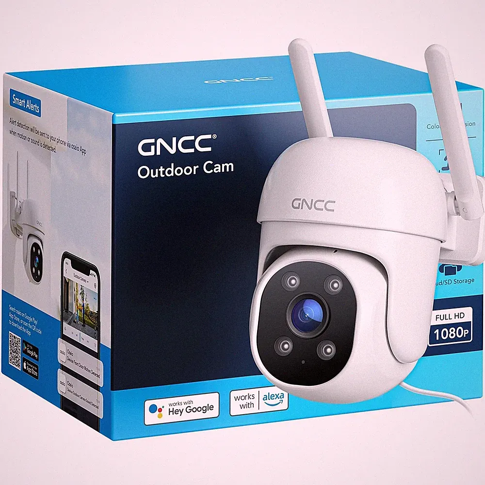 GNCC 1080P Home Security Camera Outdoor Surveillance with AI Motion Detection