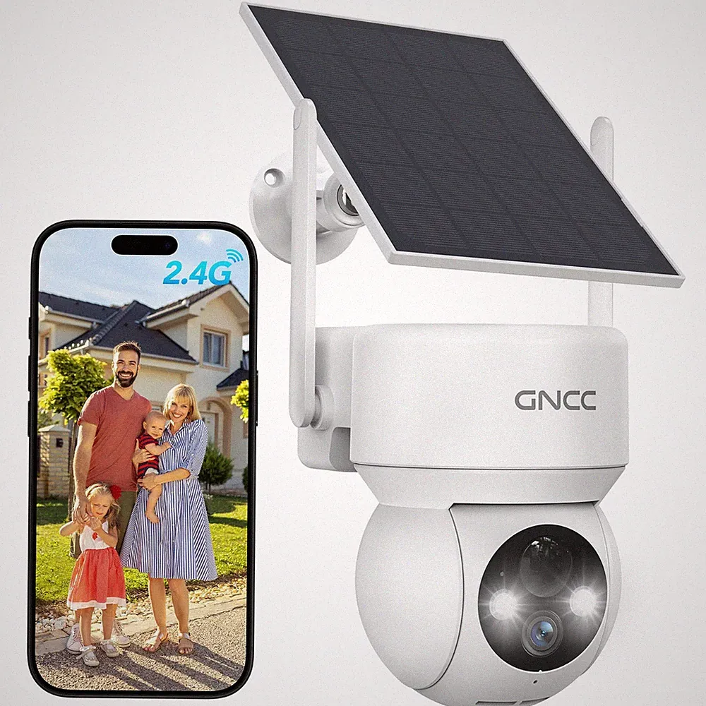 GNCC Solar Überwachungskamera Außen kabellos 1080P/2MP CCTV Kamerasysteme 360°