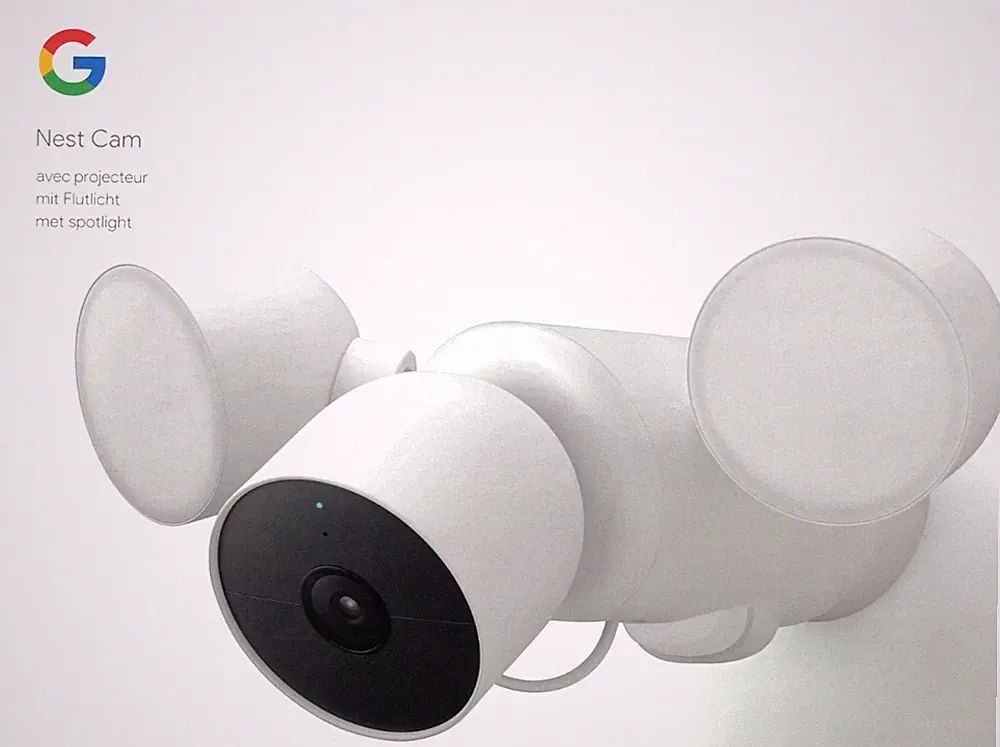 Google Nest Cam mit Flutlicht Außen mit Kabel Intelligente Sicherheitskamera GPL