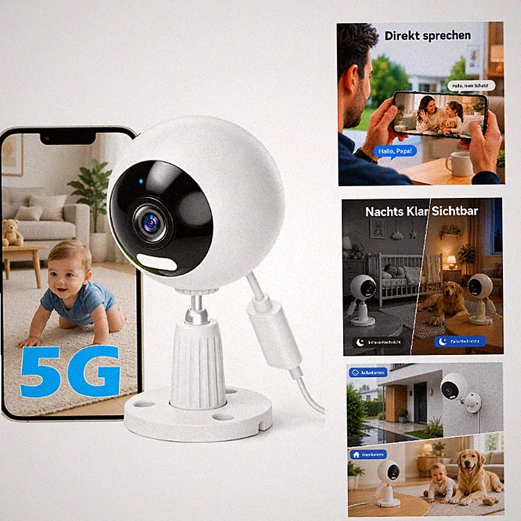 GUOANVISION S700 Überwachungskamera 3MP Innen Außen mit 2-Wege-Audio, 5G WLAN