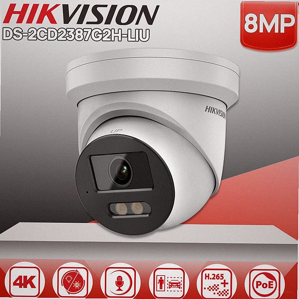 Hikvision 4K 8MP Hybrid Licht ColorVu CCTV Außenkamera DS-2CD2387G2H-LIU Audio
