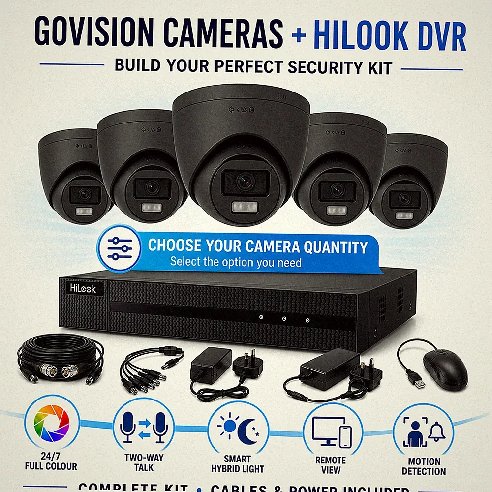 HIKVISION 5MP 3K ColorVu CCTV-Set Audiokamera DVR Sicherheit Nachtsichtsystem