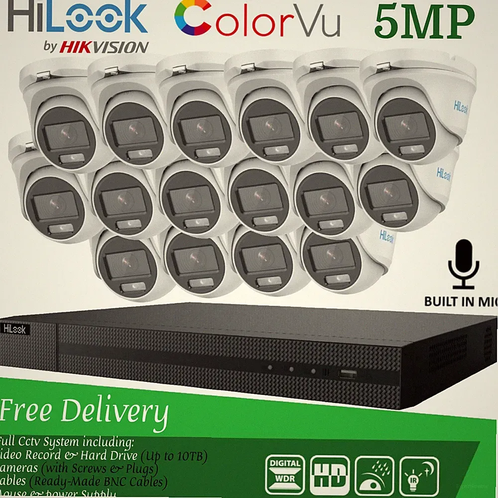 HIKVISION CCTV SICHERHEITSSYSTEM 5MP AUDIO MIKROFON KAMERA COLORVU NACHTSICHT AUSSENBEREICH