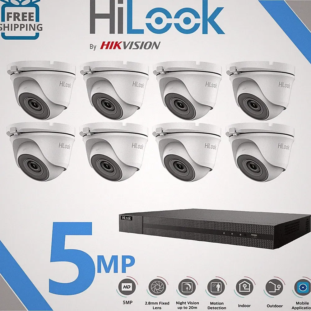 HIKVISION HILOOK 5MP CCTV HD NACHTSICHT OUTDOOR DVR HEIMSICHERHEITSSYSTEM KIT