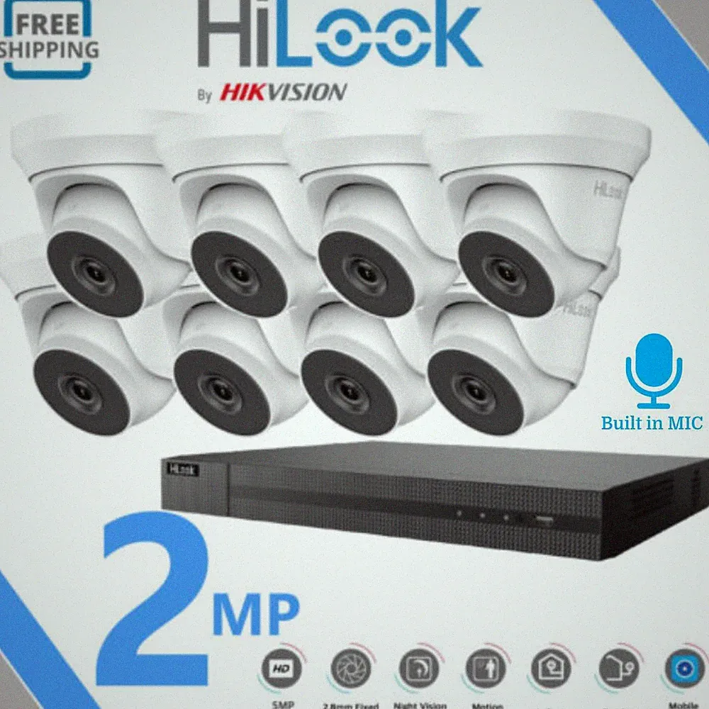 HIKVISION HILOOK CCTV HD 1080P 40M NACHTSICHT AUDIO HEIMSICHERHEITSSYSTEM-KIT
