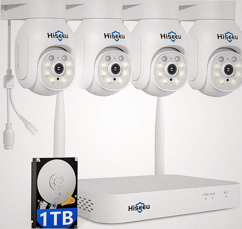 Hiseeu 5MP 8CH NVR 4x PTZ Set