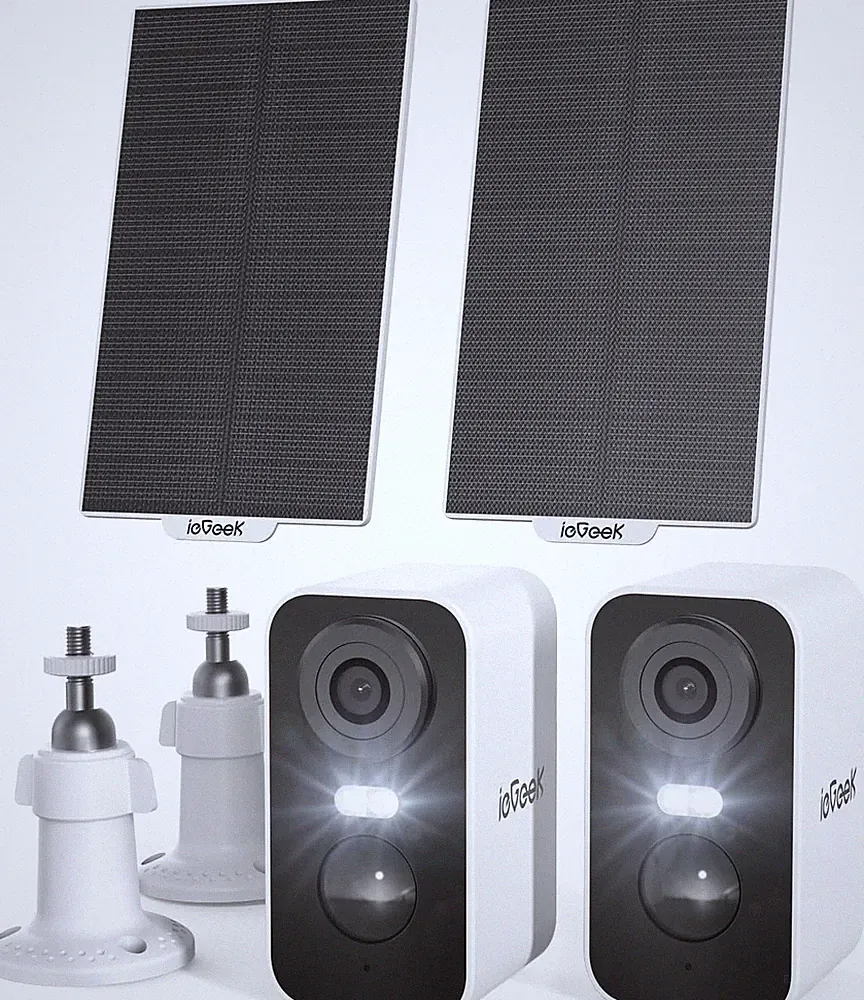 ieGeek 2K Solar Überwachungskamera Außen mit 5200 mAh Akku, WLAN, Nachtfarbe
