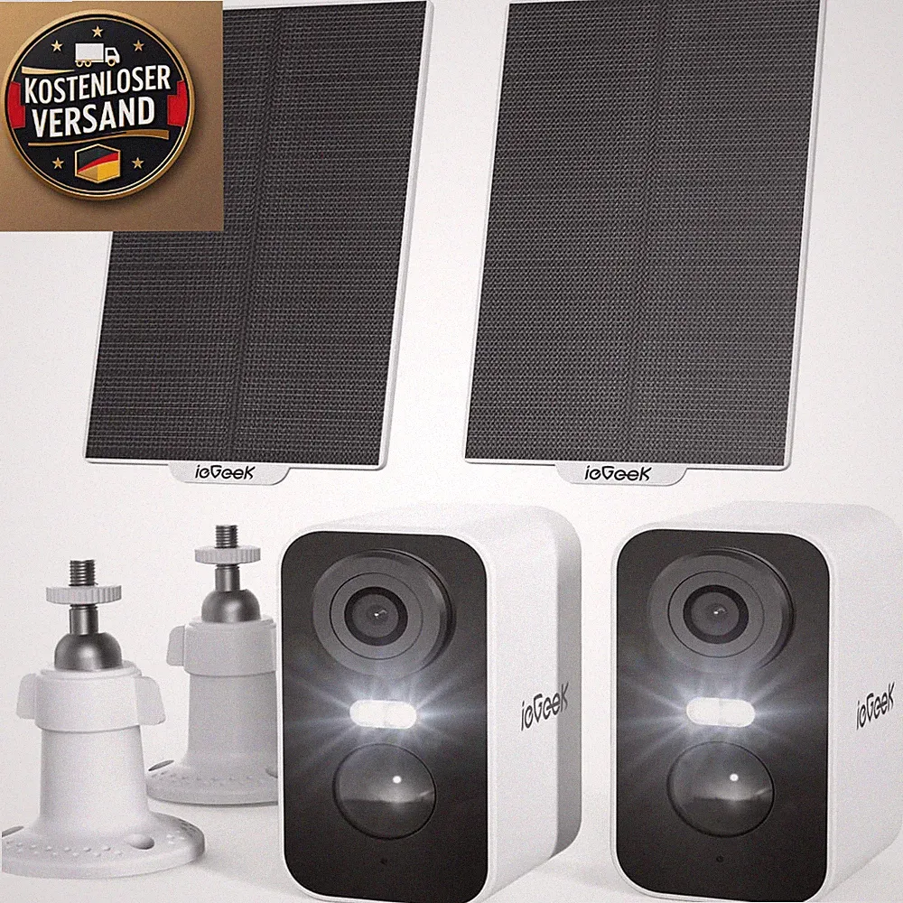 ieGeek 2K Überwachungskamera Aussen WLAN 5200mAh Solar