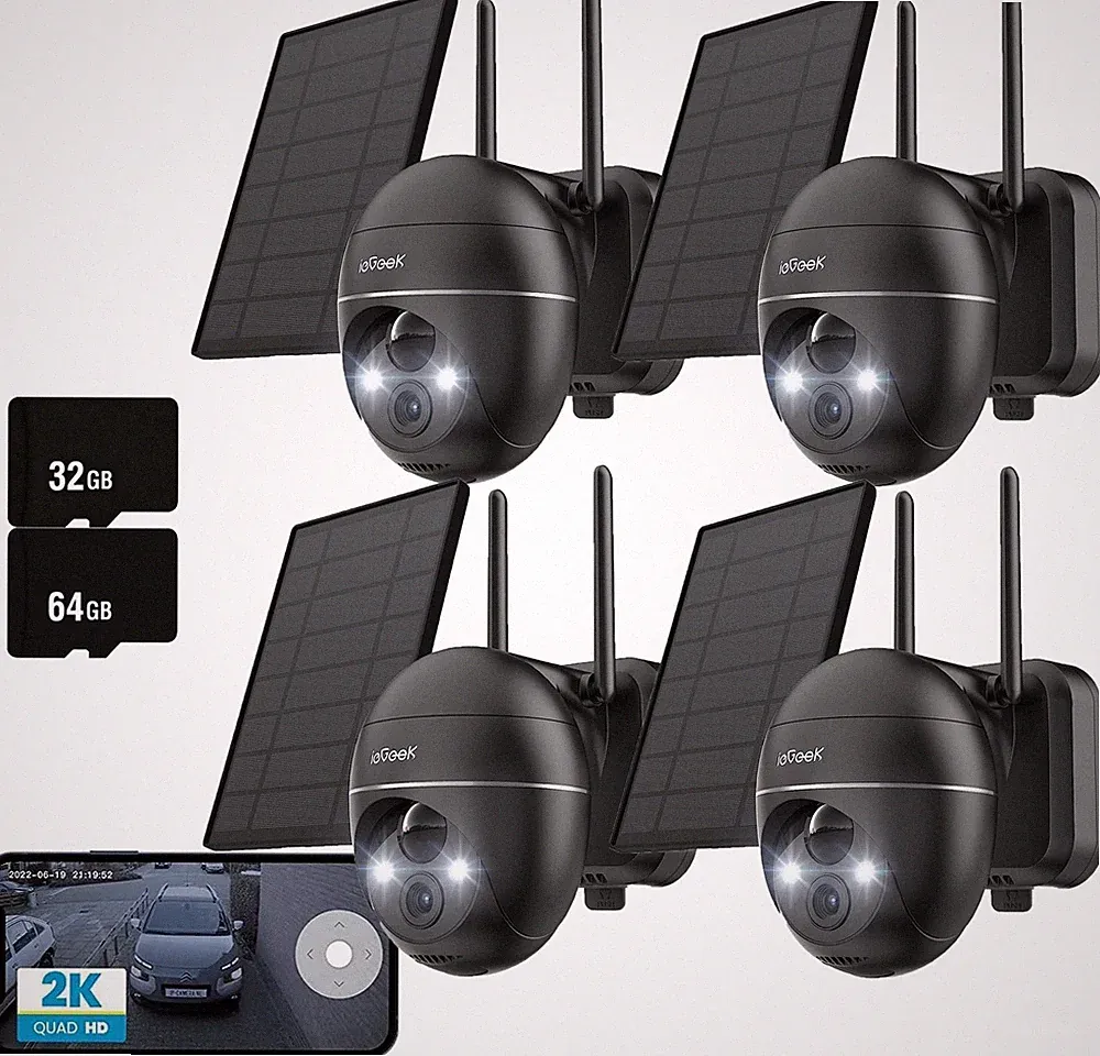 ieGeek 3MP Kabellos Überwachungskamera Außen WLAN Kamera Outdoor Akku Nachtsicht
