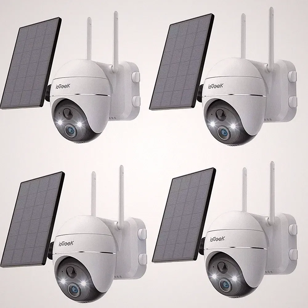 ieGeek 5MP Überwachungskamera Aussen 9000mA Akku mit Solarpanel Farbe Nachtsicht