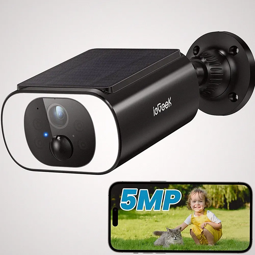 ieGeek 5MP Überwachungskamera Aussen Akku WLAN Nachtsicht PIR Wireless Solar