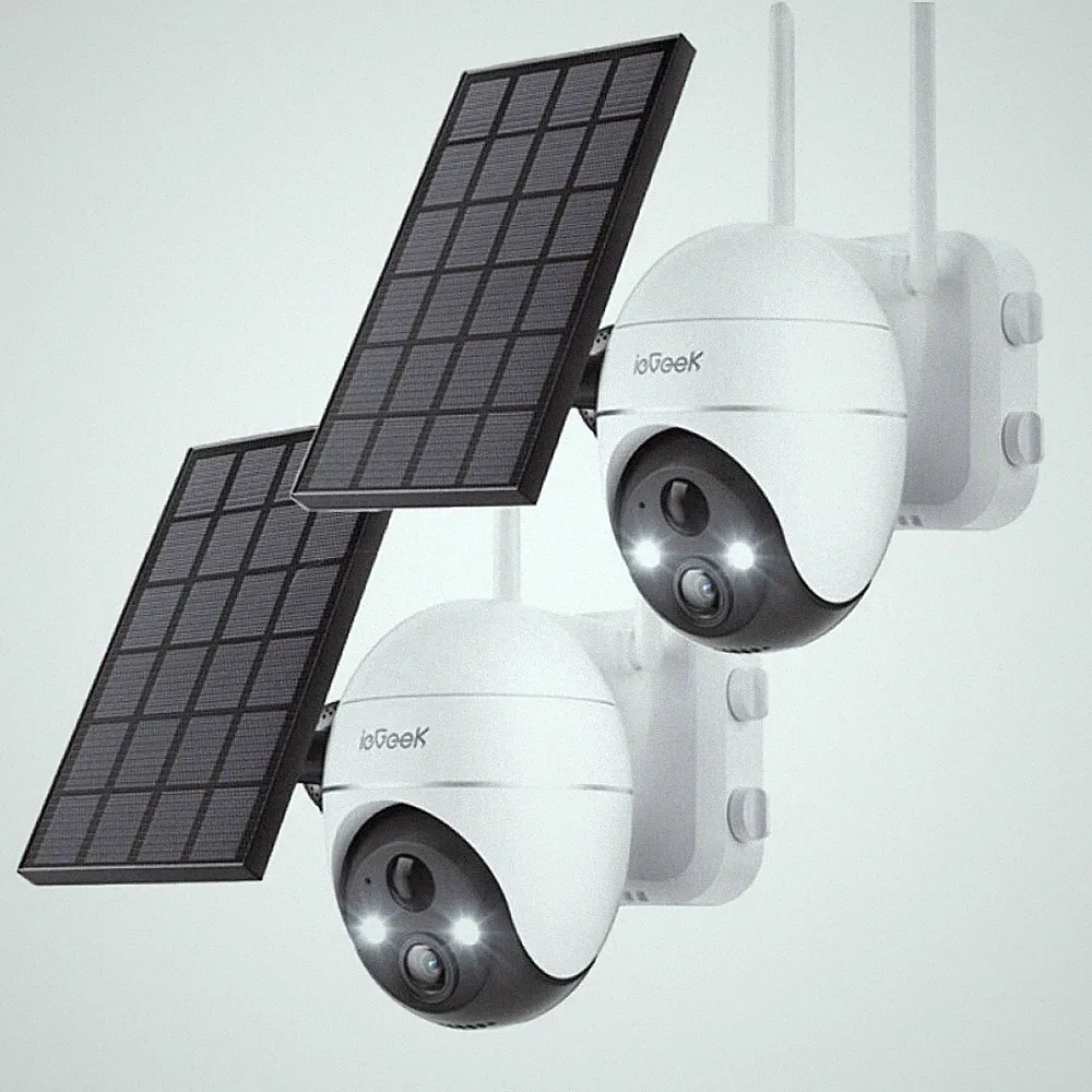 ieGeek 5MP HD Überwachungskamera Aussen Akku WLAN PTZ 360° 9m PIR-Erkennung IP65