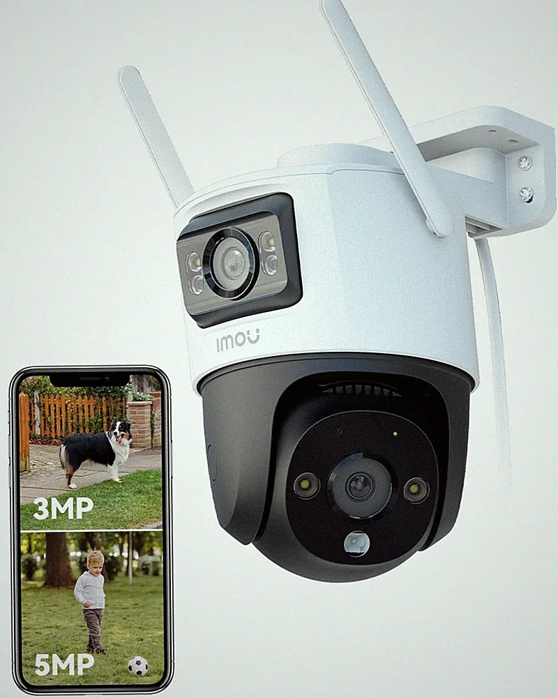 Imou 2 in 1 4K Dual Lens Outdoor Überwachungskamera mit Mensch/Auto Erkennung CCTV