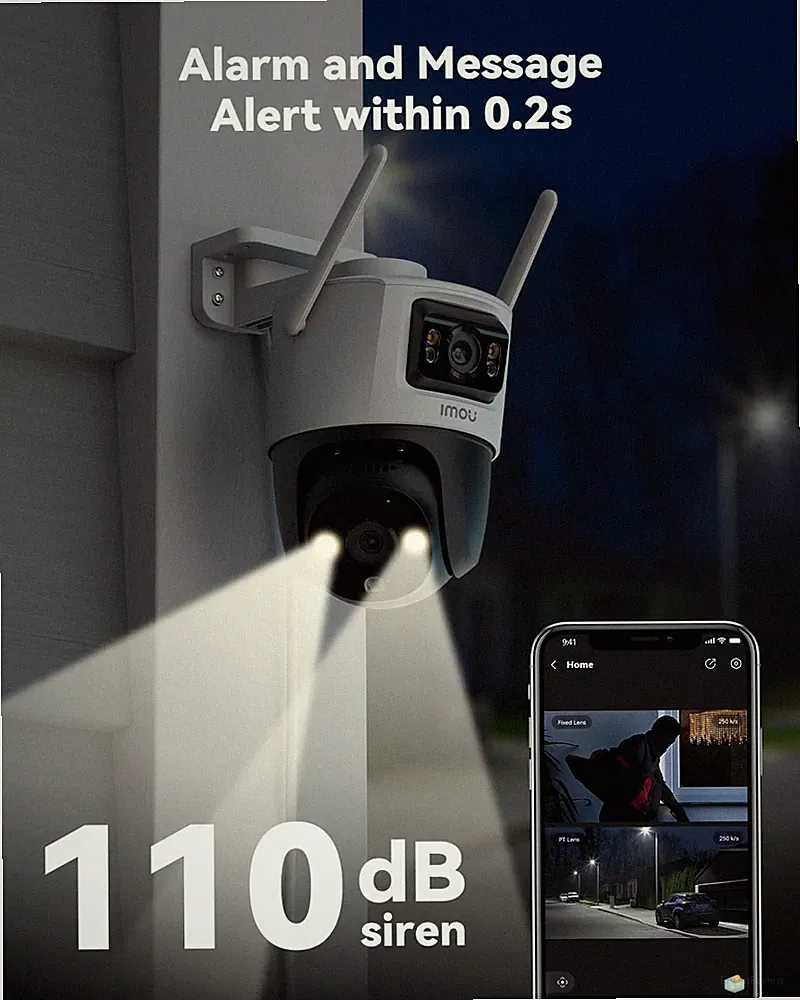 Imou 2-in-1 4K Dual-Objektiv Outdoor Überwachungskamera mit Mensch/Auto Erkennung |...