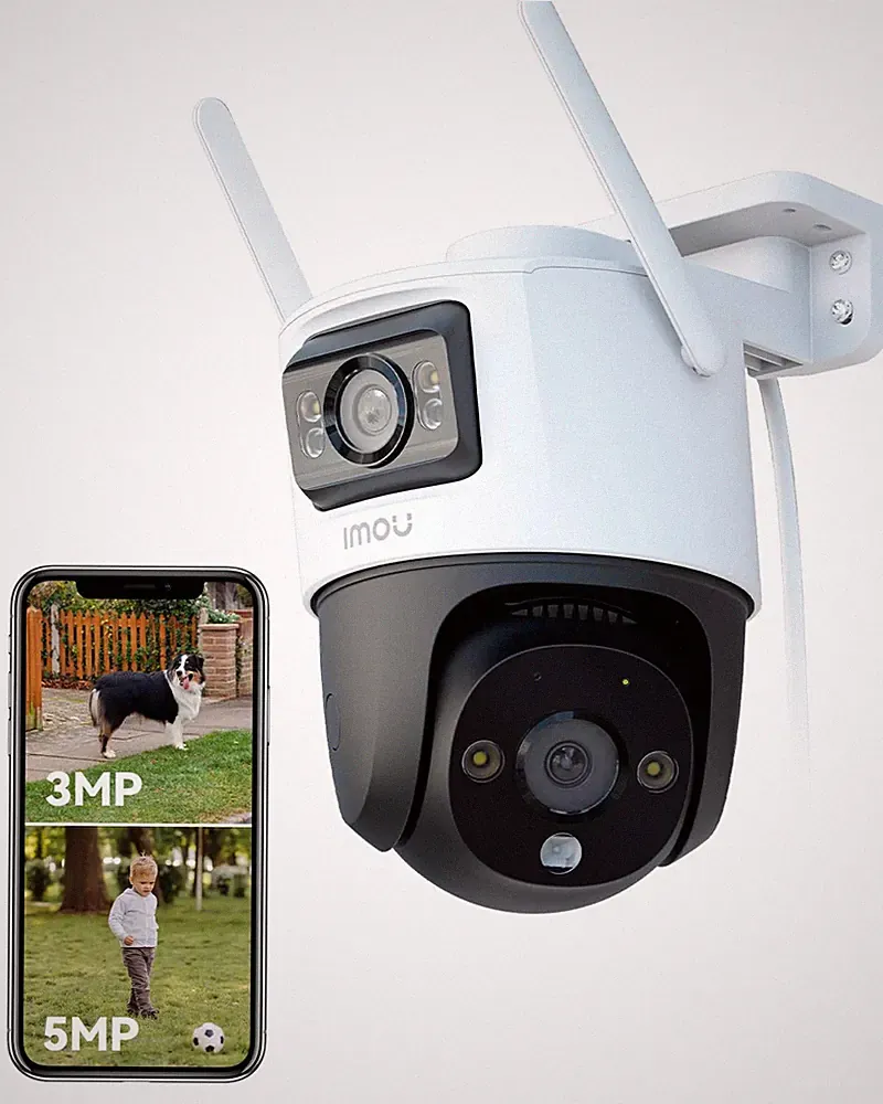 Imou 2-in-1 4K Outdoor Überwachungskamera Dual-Objektiv, Überwachungskamera Kabellos WLAN