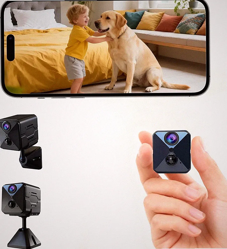 Javiscam E7 Mini Überwachungskamera 4K QHD mit 2800 mAh Akku, WLAN, Nachtsicht