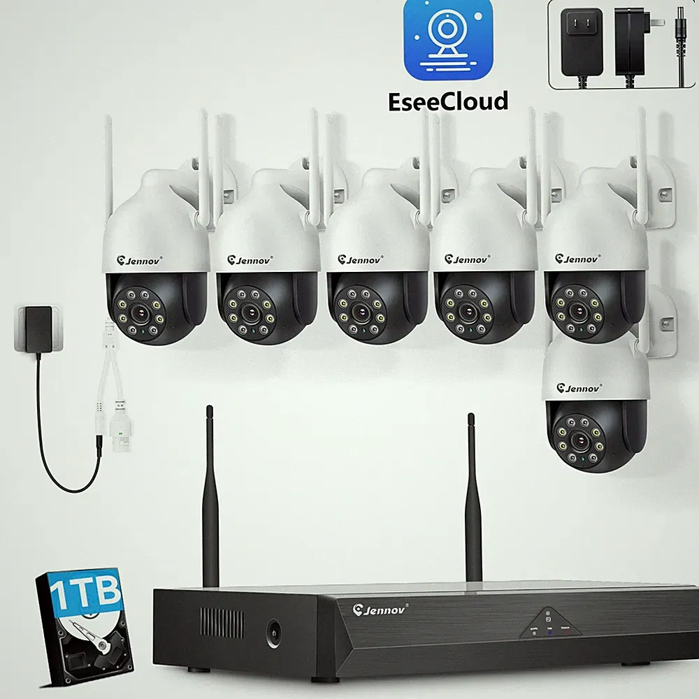 JENNOV 360° WiFi PTZ Set 6 Kameras 10CH NVR