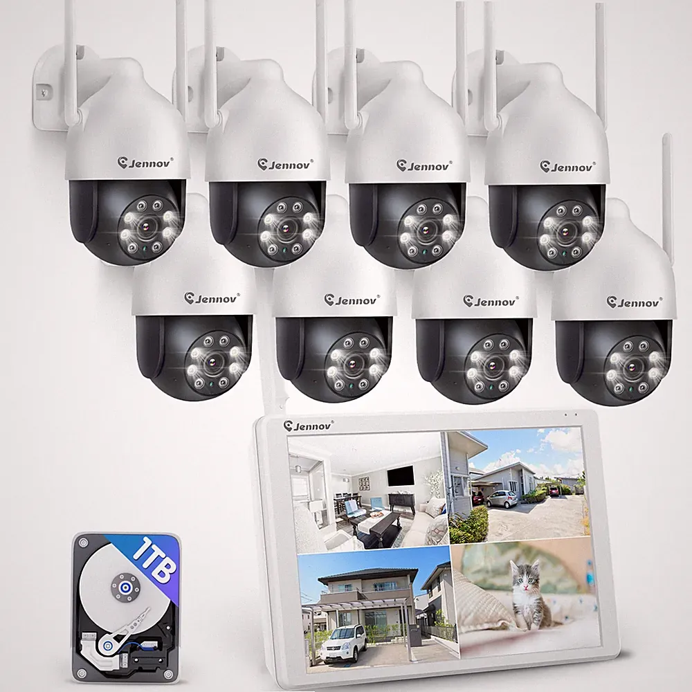 JENNOV 5MP PTZ WLAN Set 4 Kameras NVR