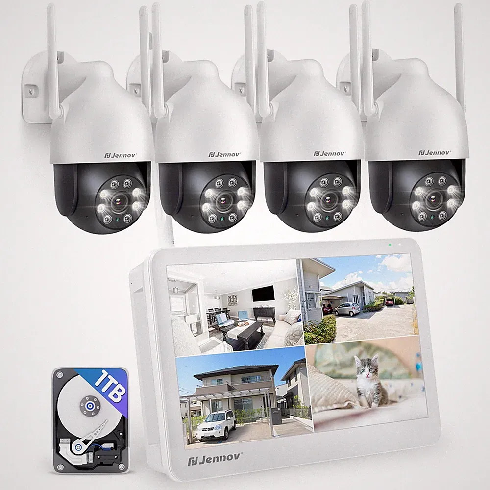Jennov 5MP WLAN Überwachungskamera Set 10CH NVR 1TB
