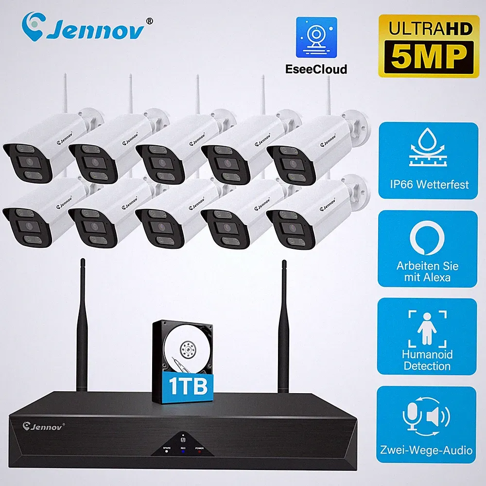 Jennov SmartCam 10CH WLAN Kamera Set