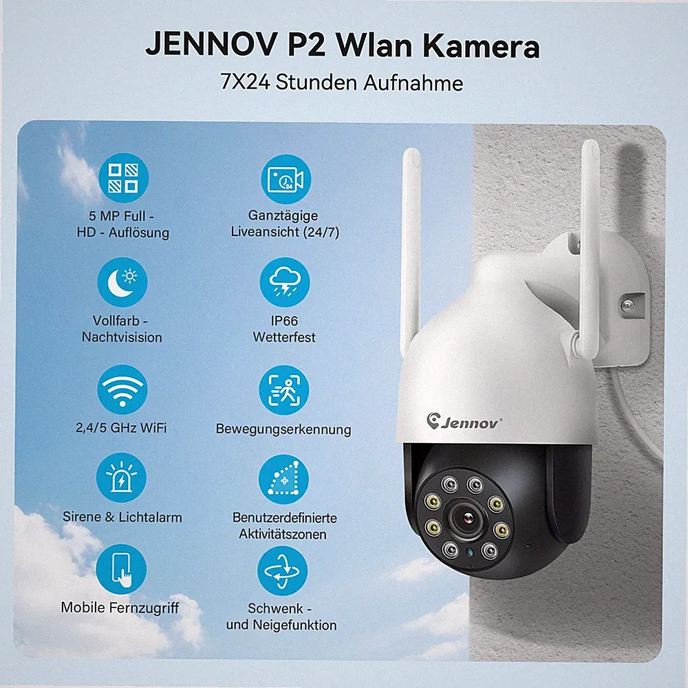 Jennov SmartCam 5MP WLAN PTZ Kamera