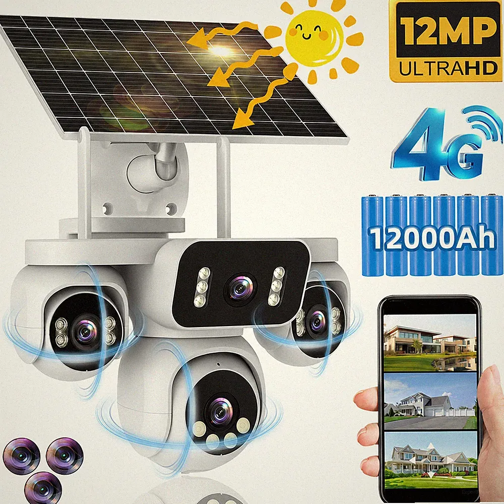 KEPEAK 12MP 4G Solar Außen Überwachungskamera mit Akku