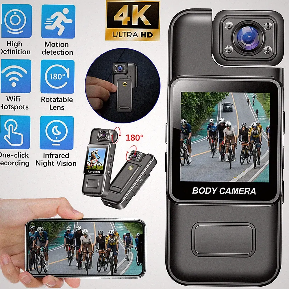 Kleine Körperkamera 4K Mini Kamera 180° Objektiv
