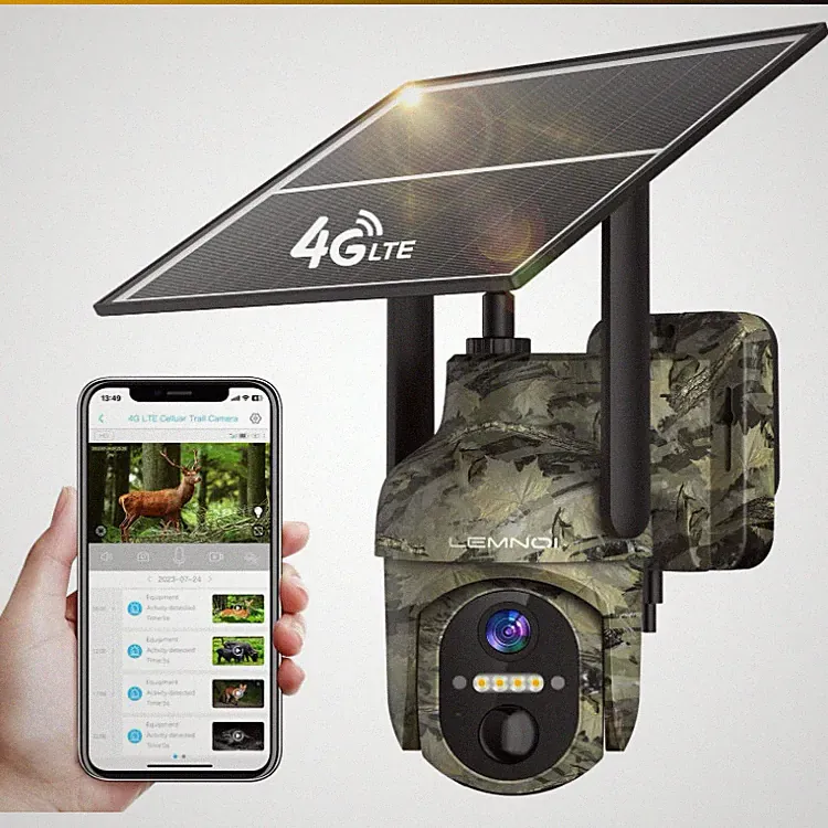 Lemnoi 4G LTE Solar Wildkamera mit Bewegungsmelder, 2K HD, Nachtsicht, Akku, SIM